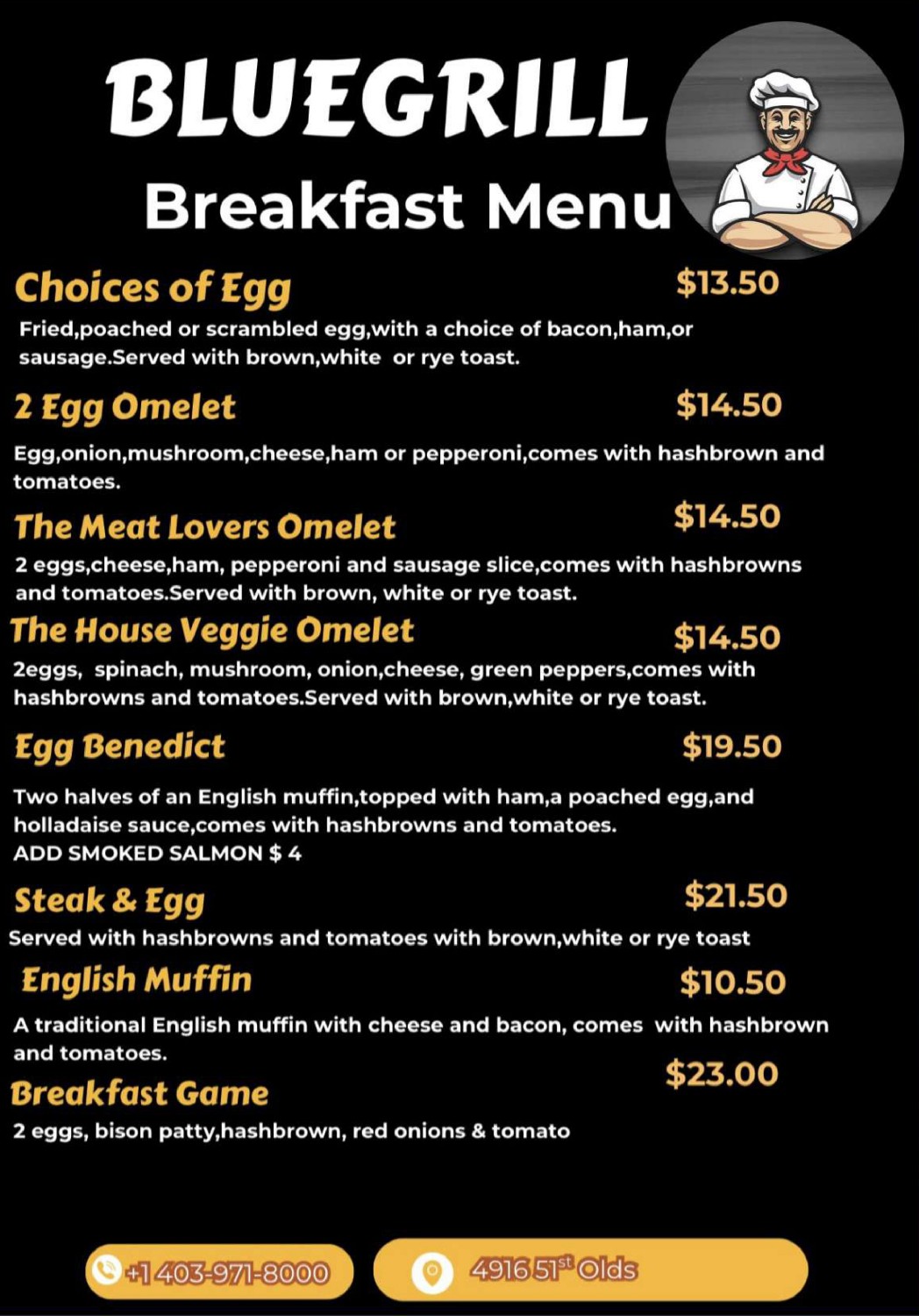 Breakfast Menu Page 1